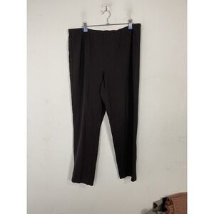 J.Jill Women's L Brown Ponte Knit Pull On Cropped Ankle Pants Comfort Stretch